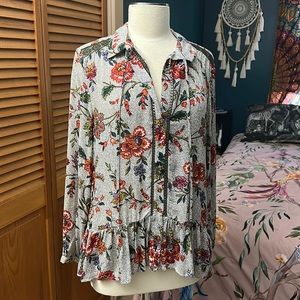 Maeve by Anthropologie Floral Peasant Top - Women’s Sz 8 Medium